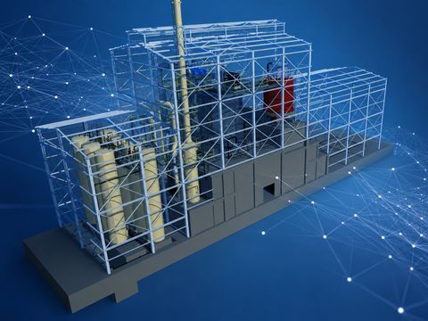 3D model of an iron oxide spray roaster plant